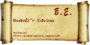 Bodnár Edvina névjegykártya